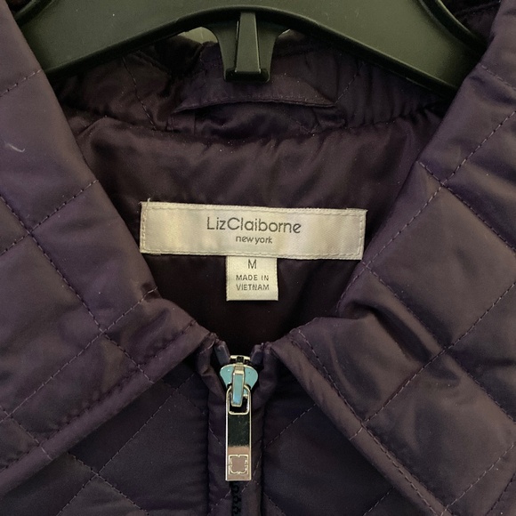 Liz Claiborne NY Purple Quilted Anorak Coat/Silver Hardware/M/NEW/NEVER WORN! - Picture 3 of 4
